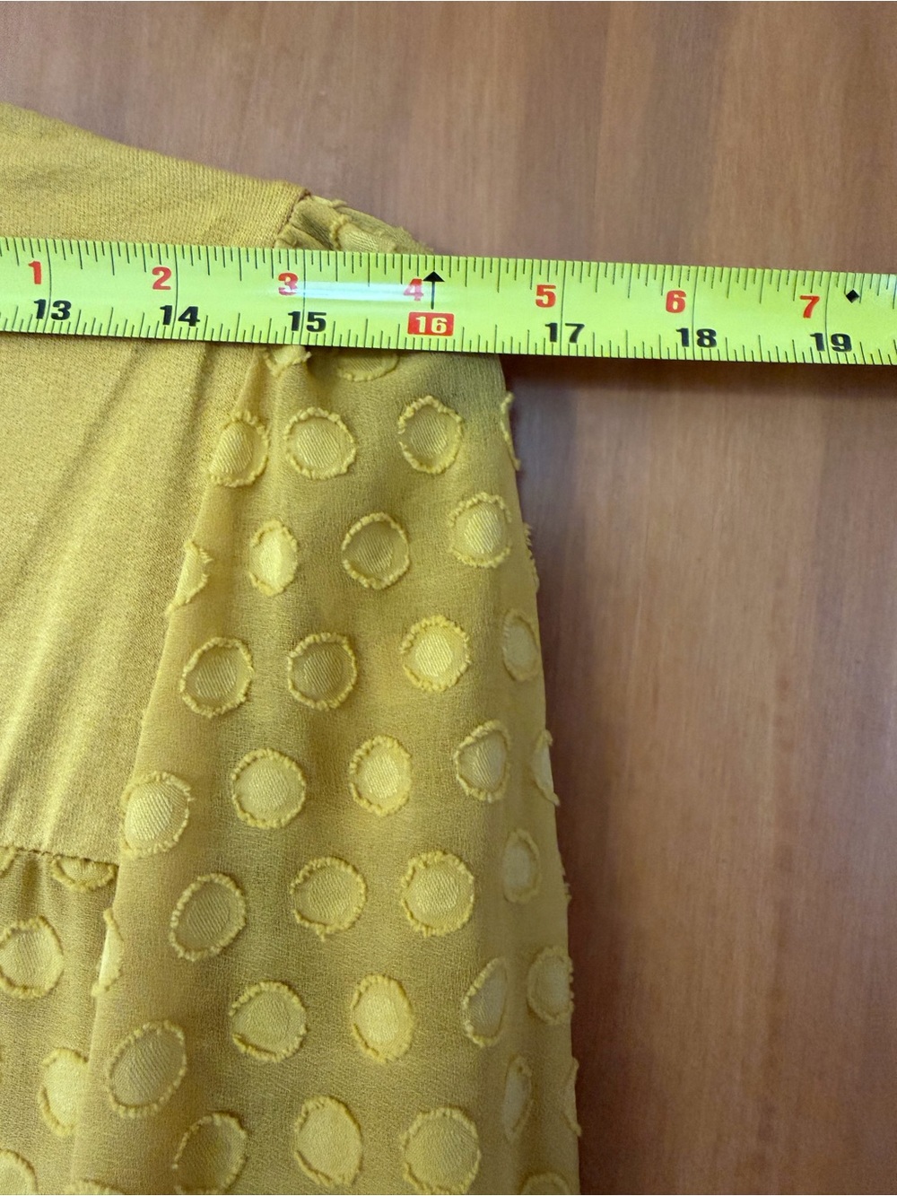 Skies Are Blue Mustard Dot-Sleeve Puff Long-Sleeve Top - Picture 4 of 8